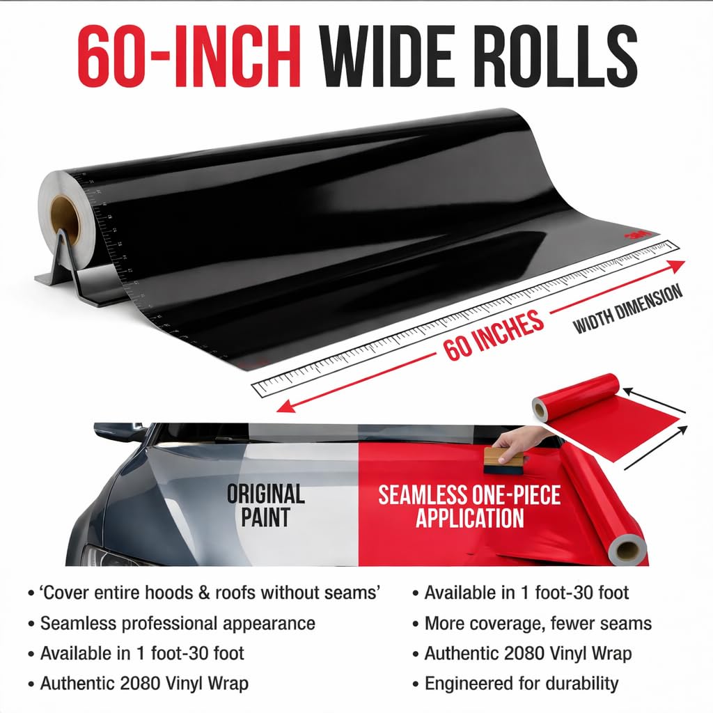 TRUE LINE Automotive 3M 2080 Gloss Black G12 close-up emphasizes conformable dual-cast film.