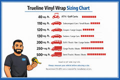 TRUE LINE Automotive 3M 2080 Gloss Black G12 detail highlights controltac adhesive for precise positioning.