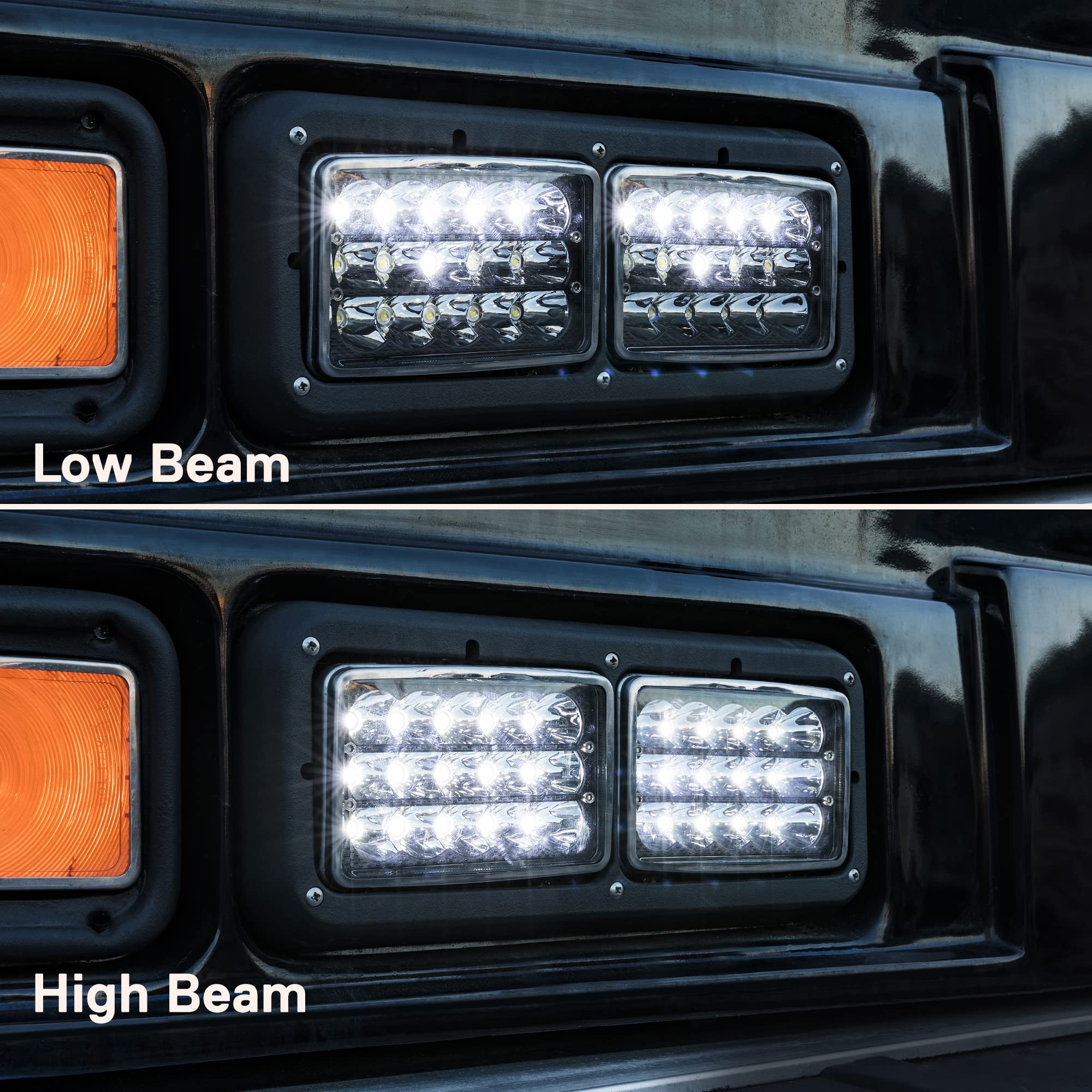 True Mods rectangle LED headlamp for rugged truck use