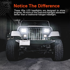 True Mods H6054 chrome headlight side profile shows sleek upgrade
