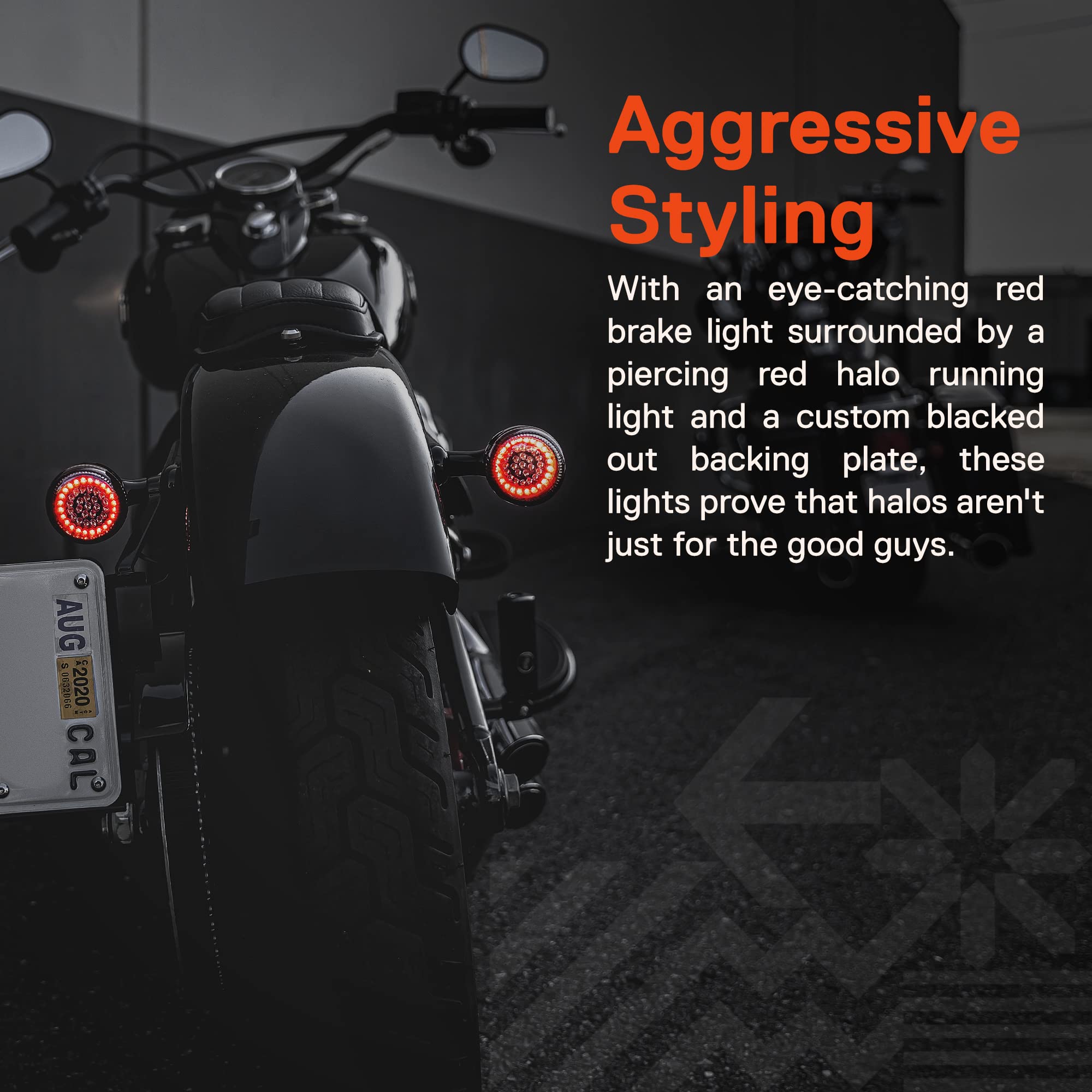 TRUE MODS red halo running light enhances rear visibility on Harley
