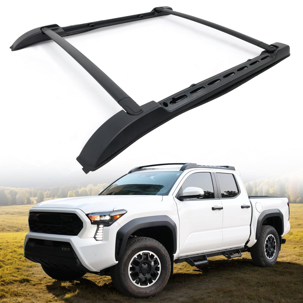 Trumgeta Tacoma cross bars installed on roof for secure cargo transport