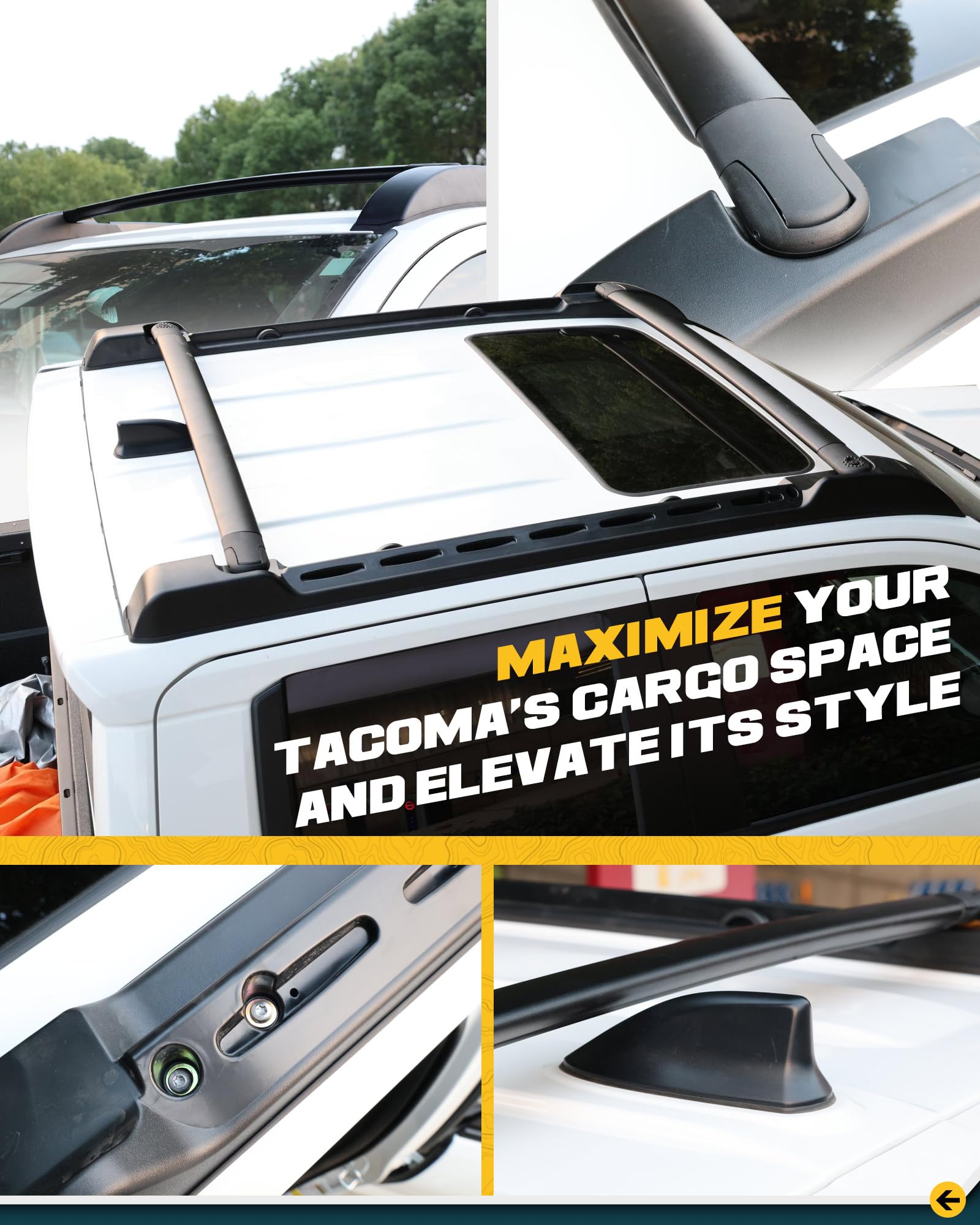 Trumgeta low profile design reduces wind noise on Tacoma