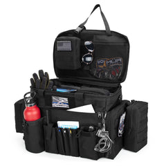 Trunab Patrol Bag front-seat organizer clips to the headrest for quick access.