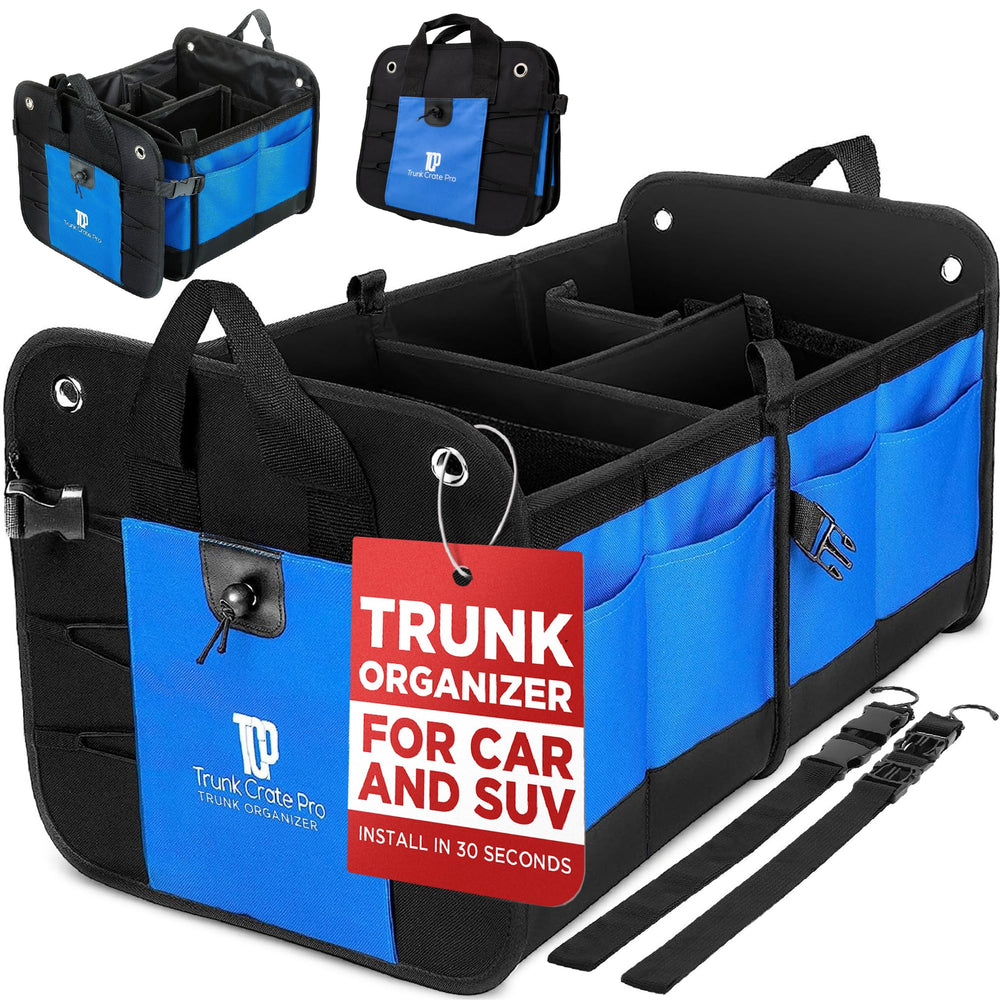 TRUNKCRATEPRO car trunk organizer front view shows durable construction for heavy use.