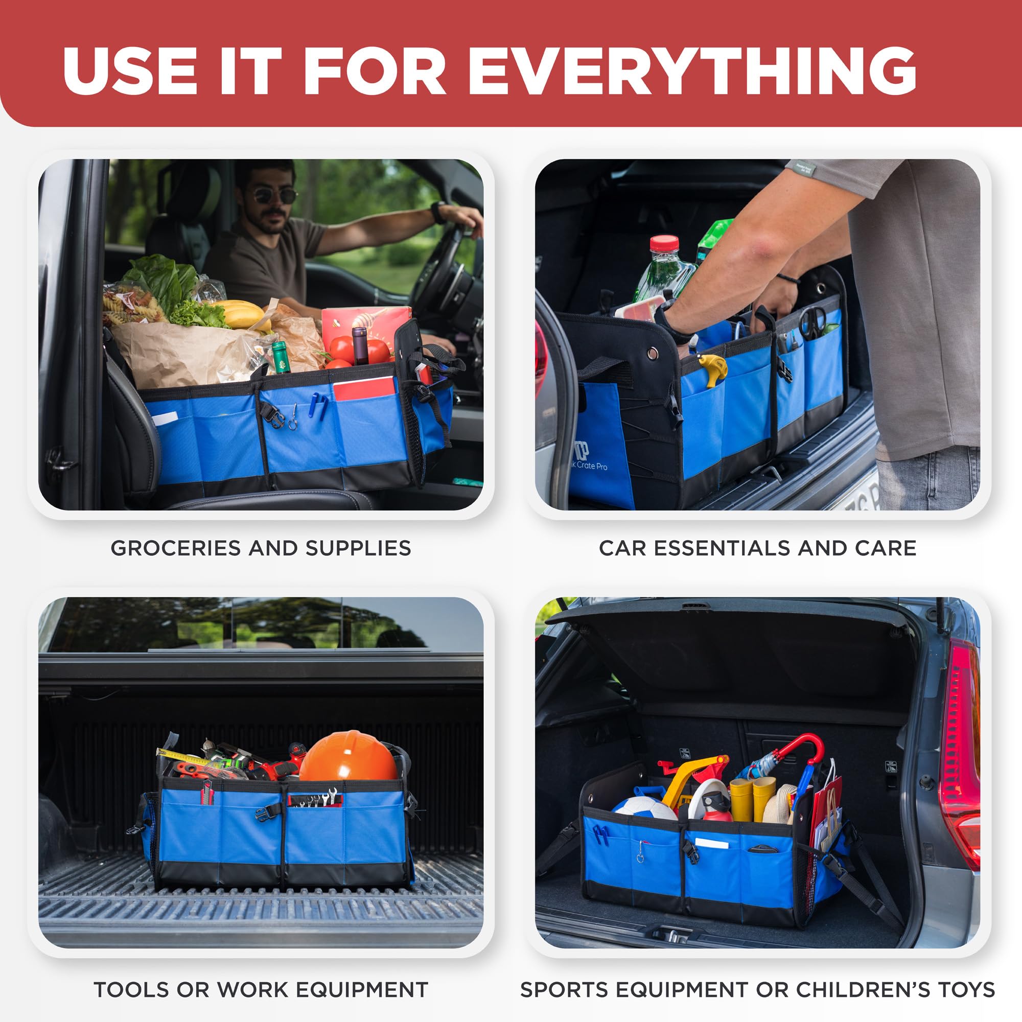 TRUNKCRATEPRO large capacity fits sporting gear, groceries, and travel essentials.