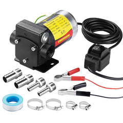 TRUPOW 12V self-priming fuel pump front view for on-site transfers and reliability.