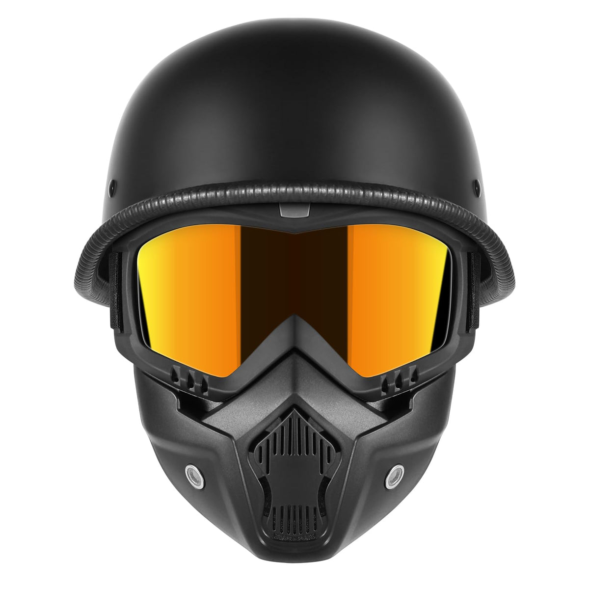 Trusterthee motorcycle half helmet with face shield provides clear visibility and added sun protection.