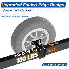 TRVL FIELDER spare tire mount installed on trailer tongue for quick access