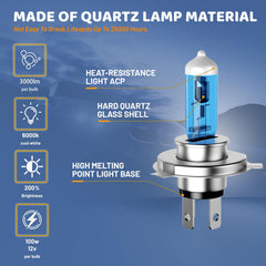 TSIANHUZY 6000K white light boosts road detail and contrast for safer night driving.