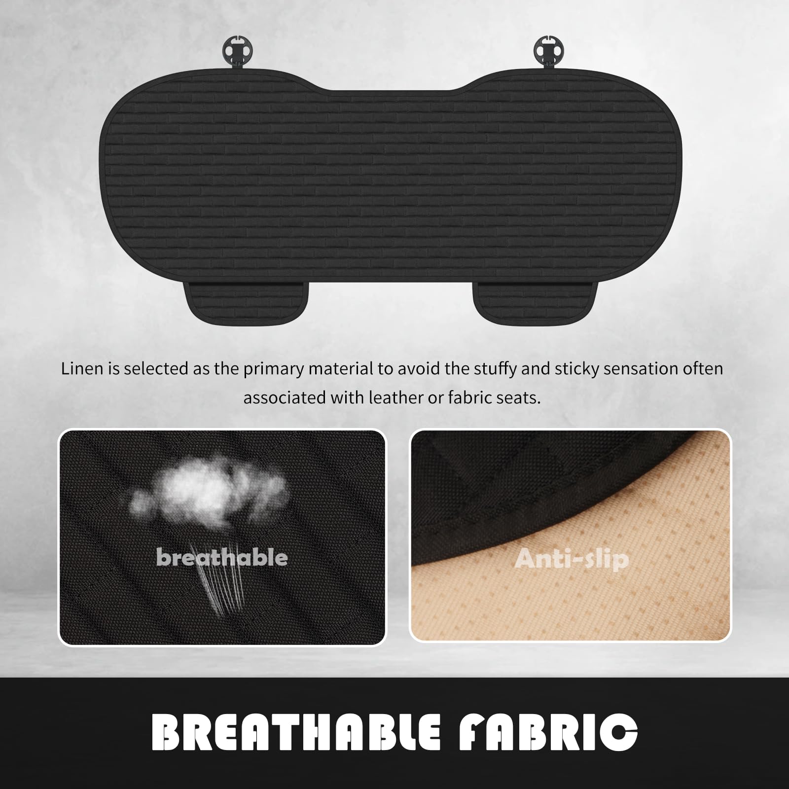 TSIEBRV linen-based seat cover offers breathable year-round comfort