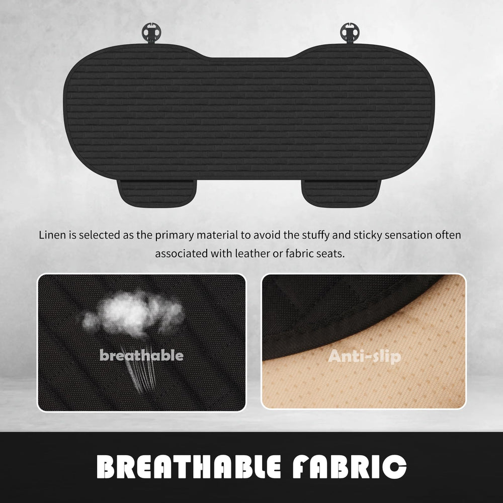 TSIEBRV linen-based seat cover offers breathable year-round comfort