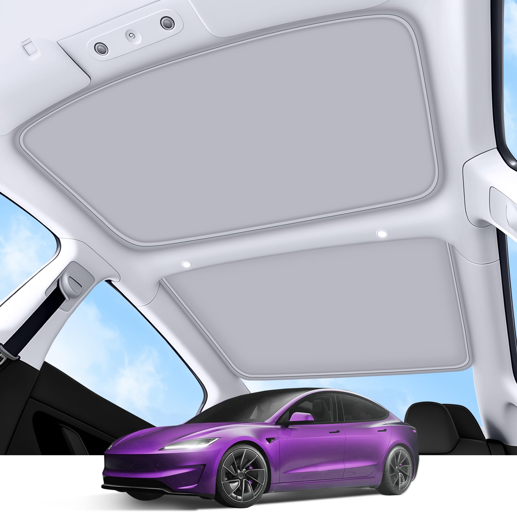 TSLDRV Highland roof sunshade front view with sag-free fit and UV protection.