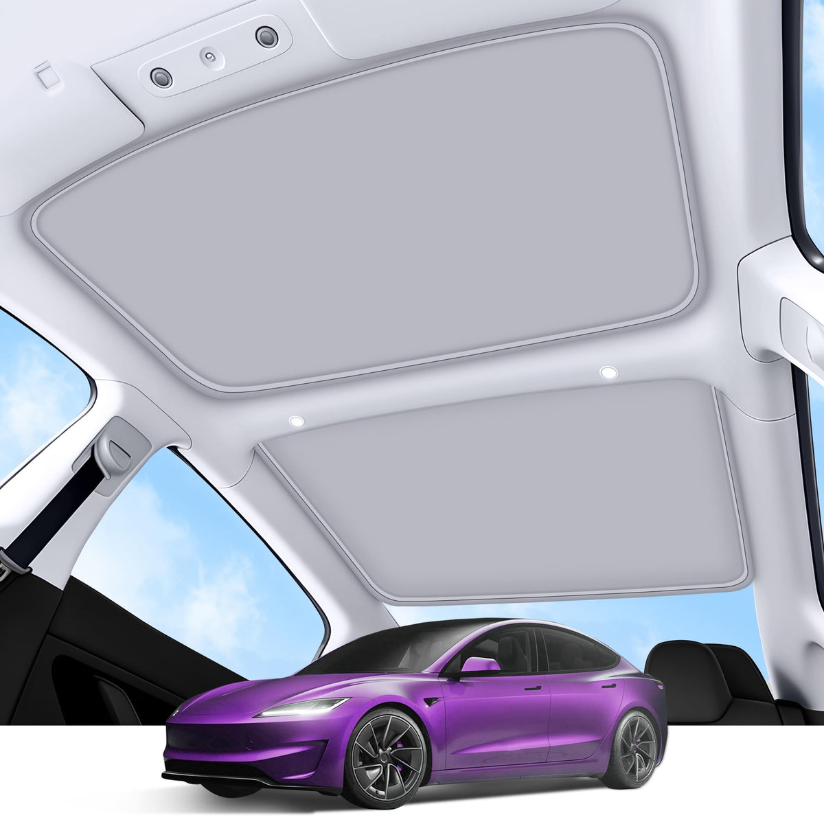 TSLDRV Highland roof sunshade front view with sag-free fit and UV protection.