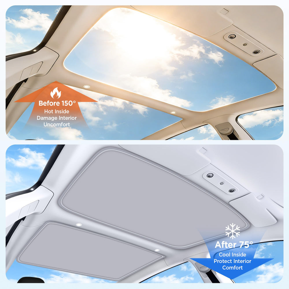 TSLDRV Highland sunshade side profile demonstrating smooth, tailored fit for Model 3.