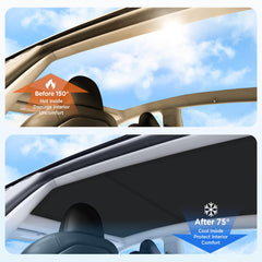 TSLDRV Model Y sunshade with heat insulation reduces cabin heat on sunny days.
