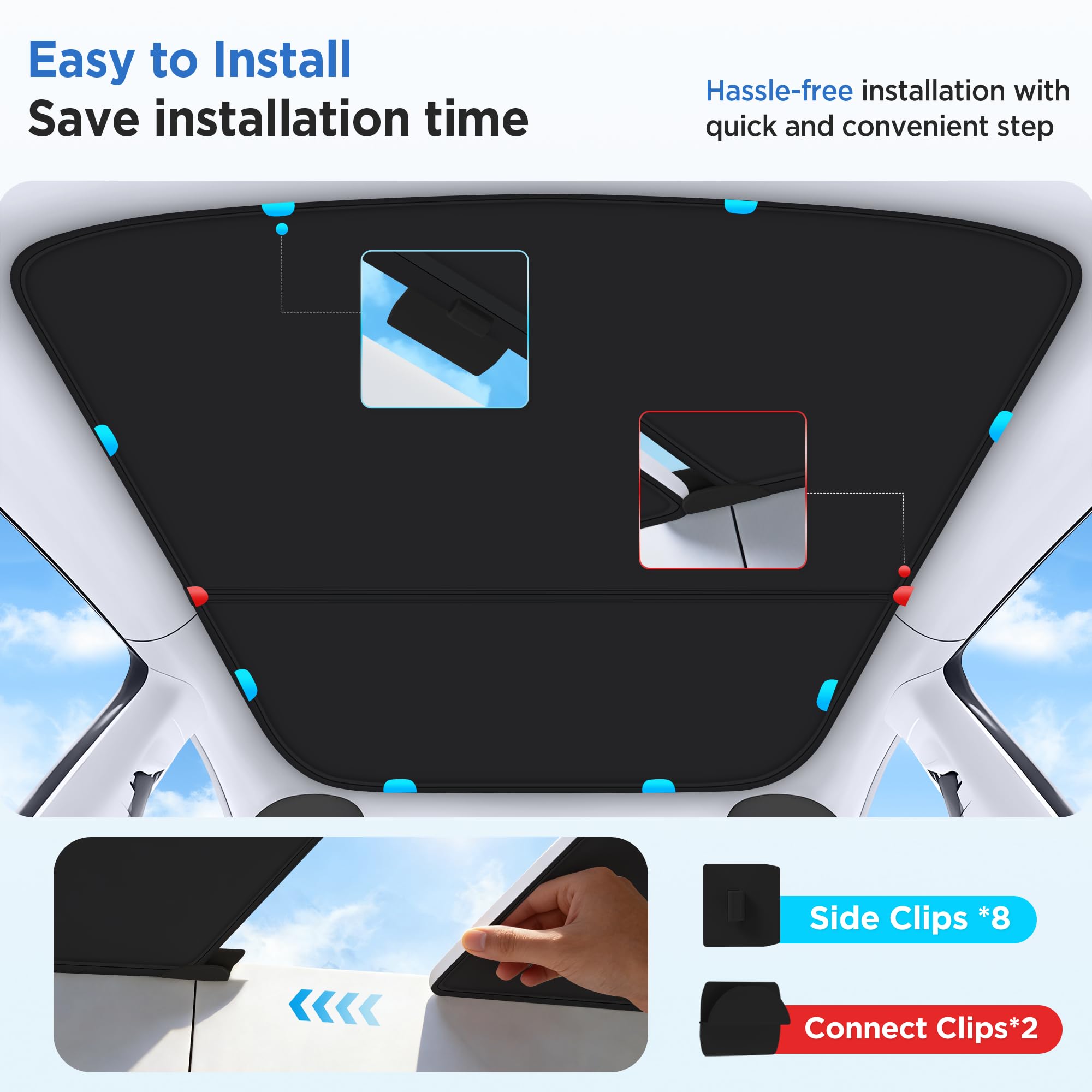 TSLDRV sunshade comes with a storage bag for convenient stowaway.