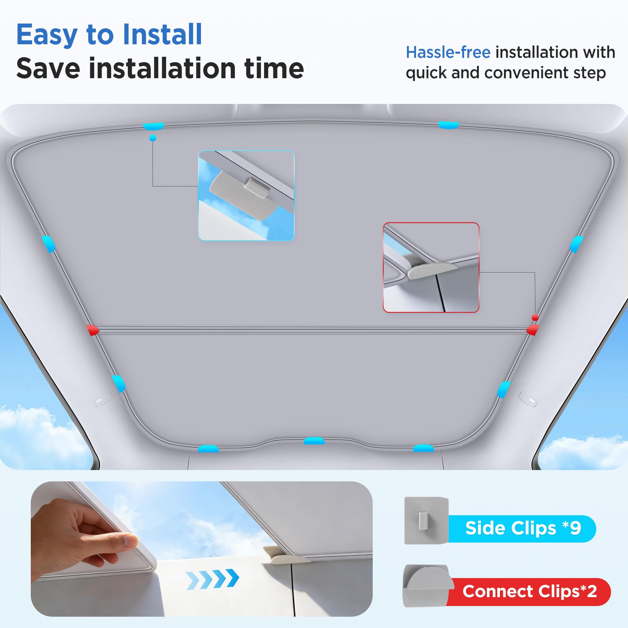 Labeled front and back aid quick, hassle-free installation.