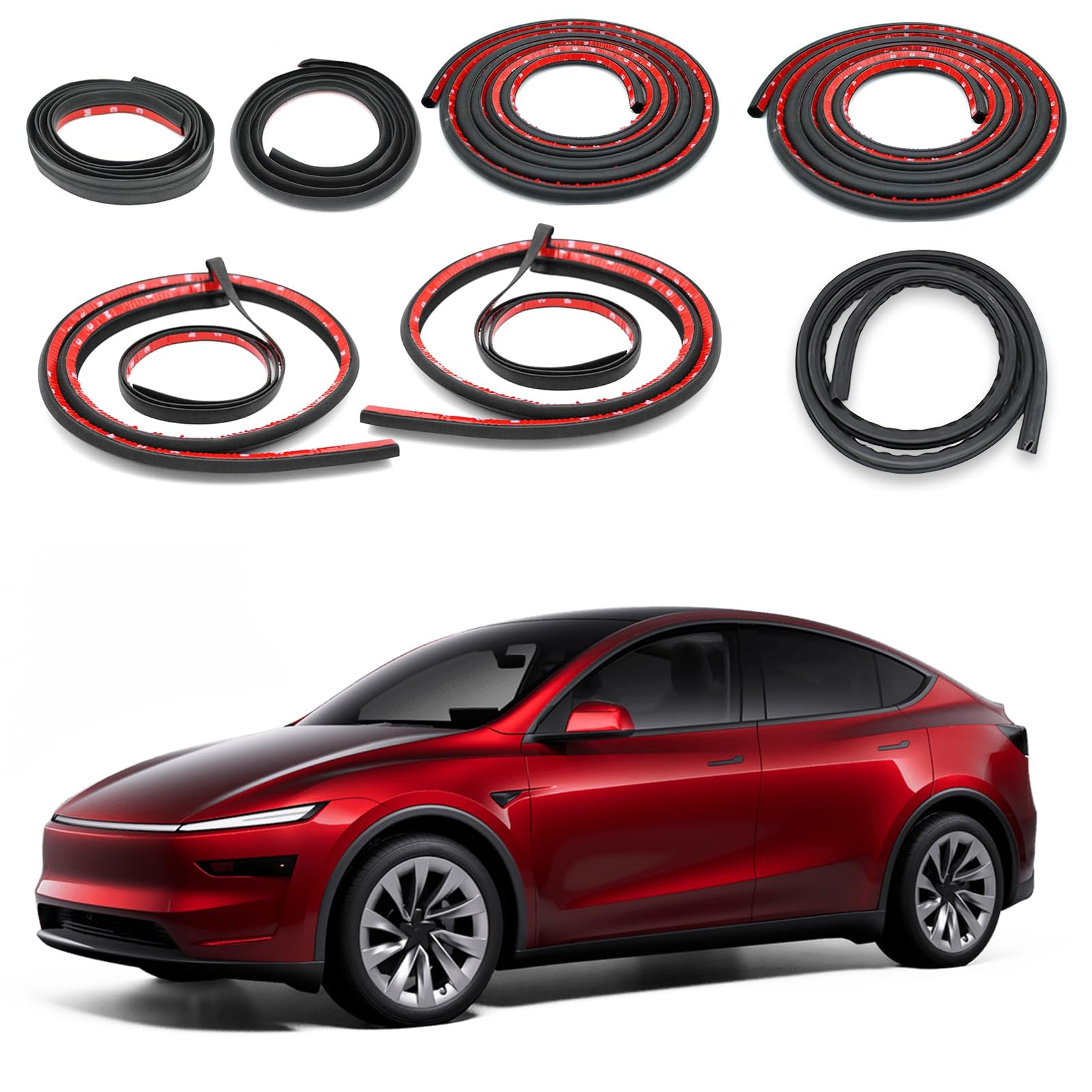 TSTESE soundproof seal strip on Model Y front door reduces wind noise.