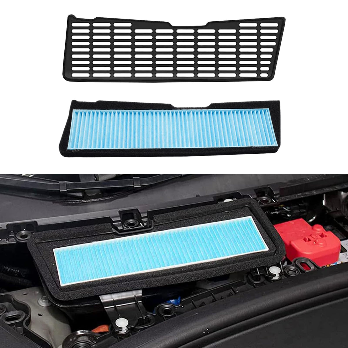 TSTESE grille cover for Tesla Model 3 shields intake from debris.