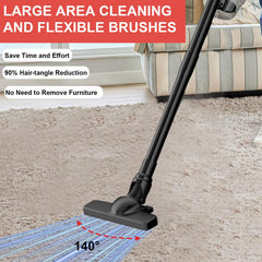 Tsuicaty vacuum delivers 125AW suction for deep-cleaning on floors.