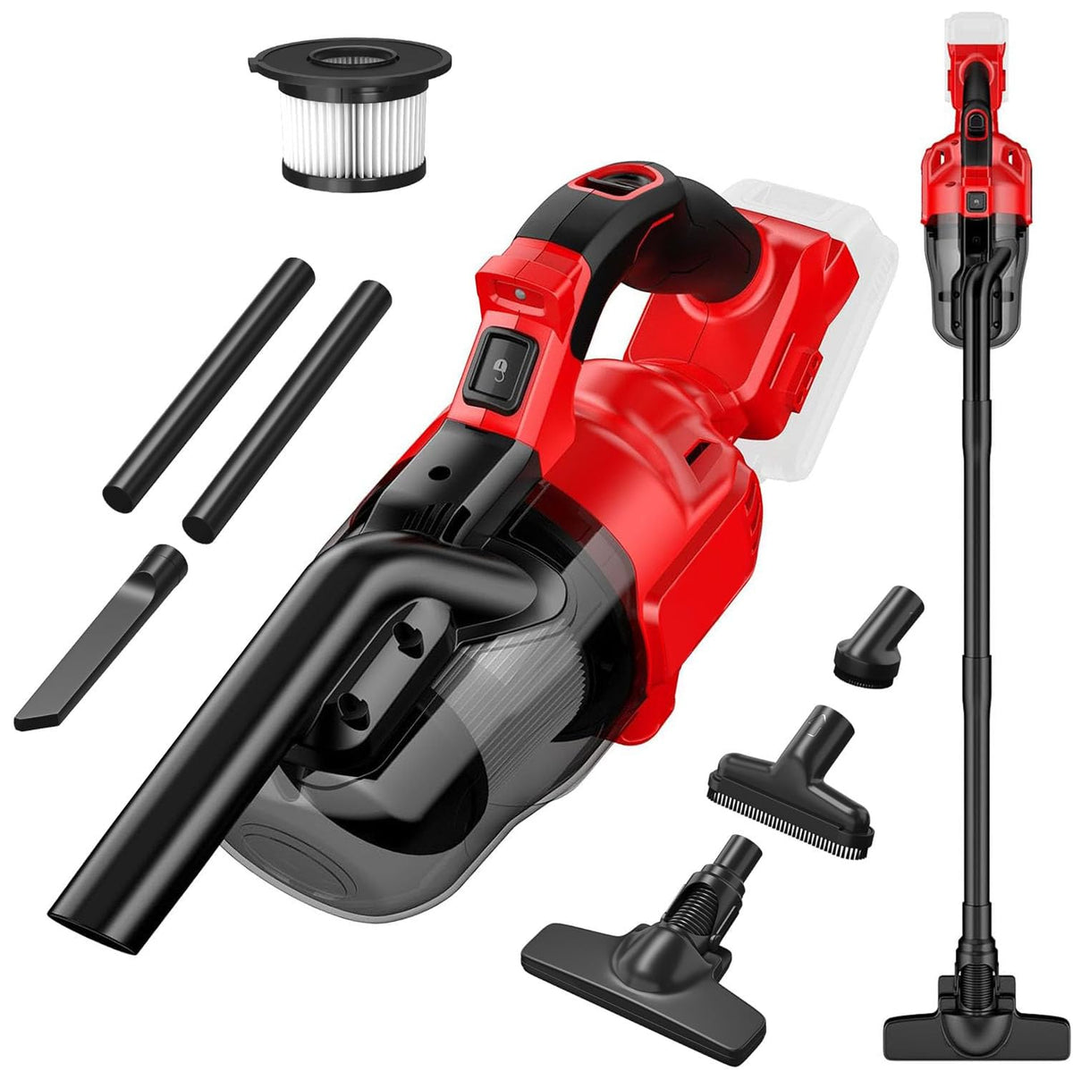 Tsuicaty cordless vacuum with Milwaukee 18V compatibility for flexible power.