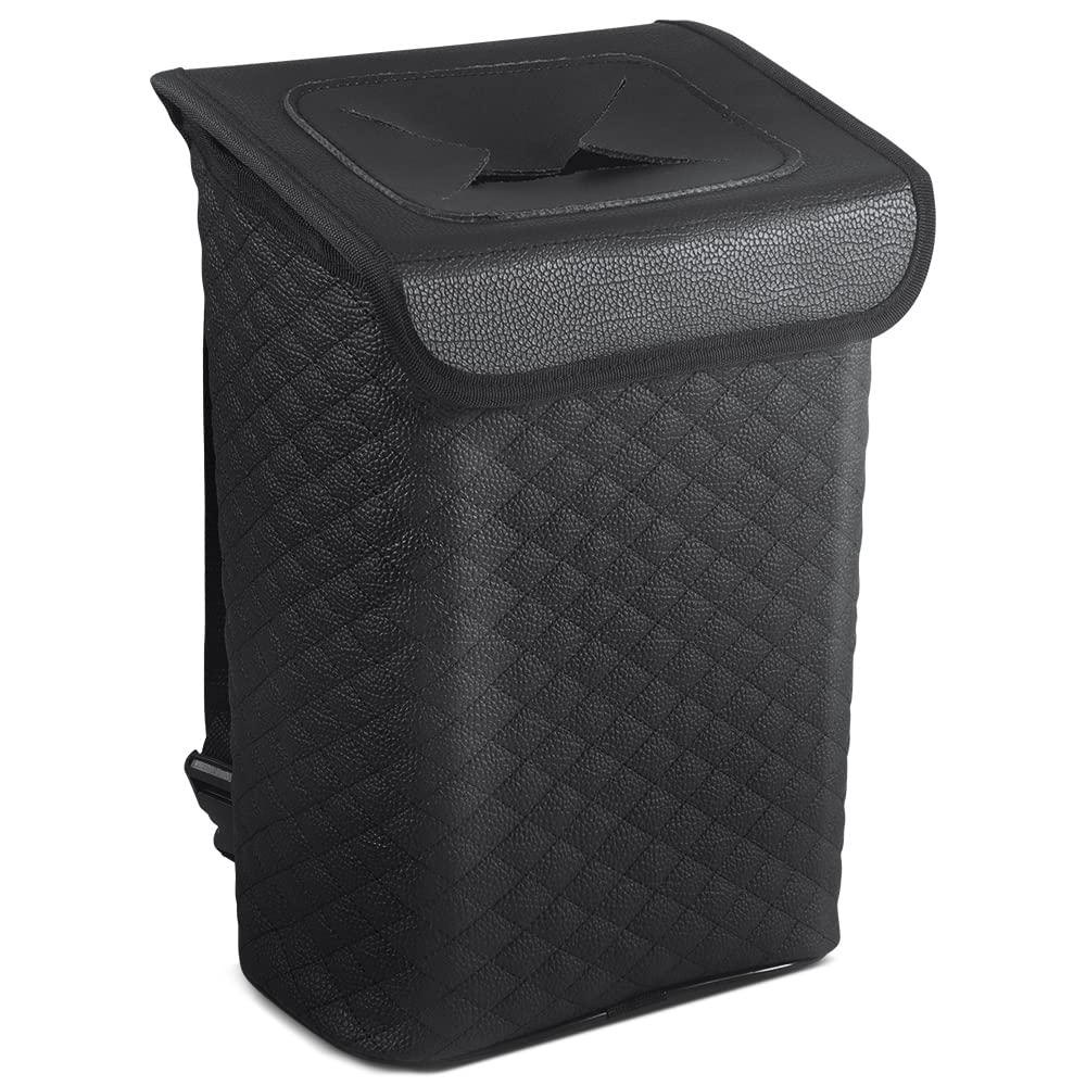 Tsumbay car trash can with magnetic lid for quick access during drives.
