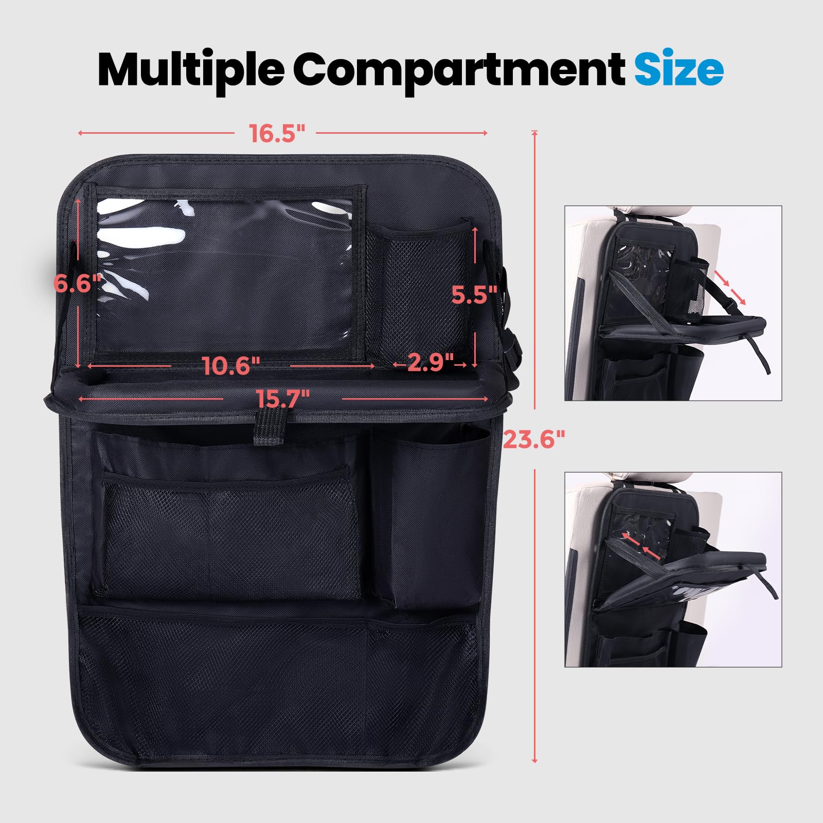 Tsumbay two-pack car organizer setup for family trips
