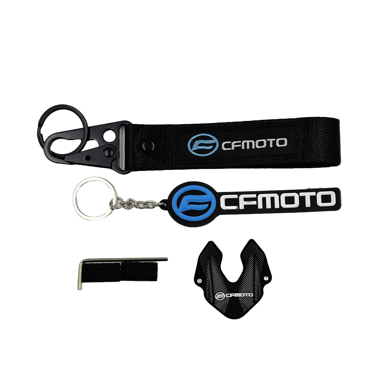 Package includes key shell, keychain streamer, nylon strap.