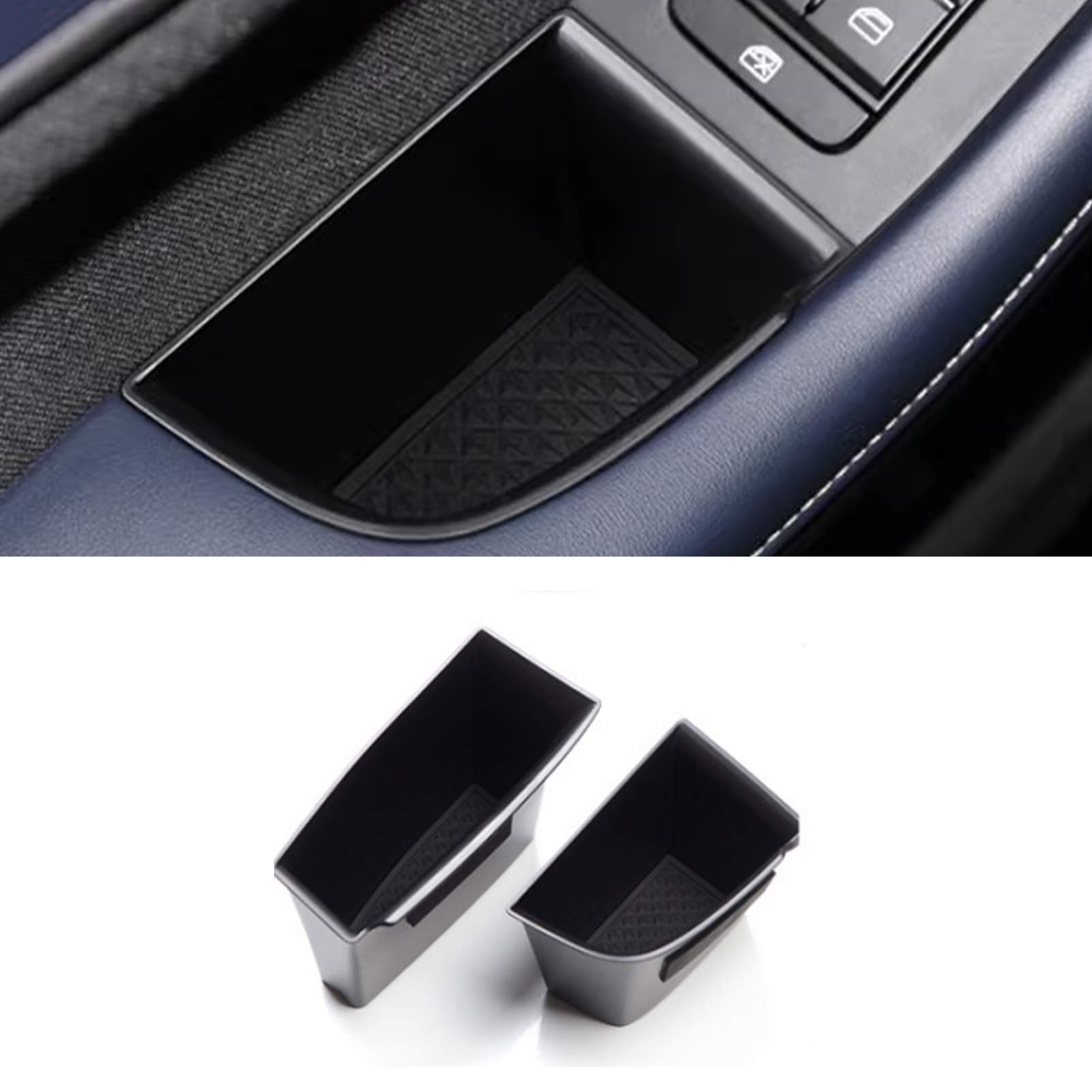 TTCR-II door handle organizer tray fitment for Mazda CX-30 front door, organized space.