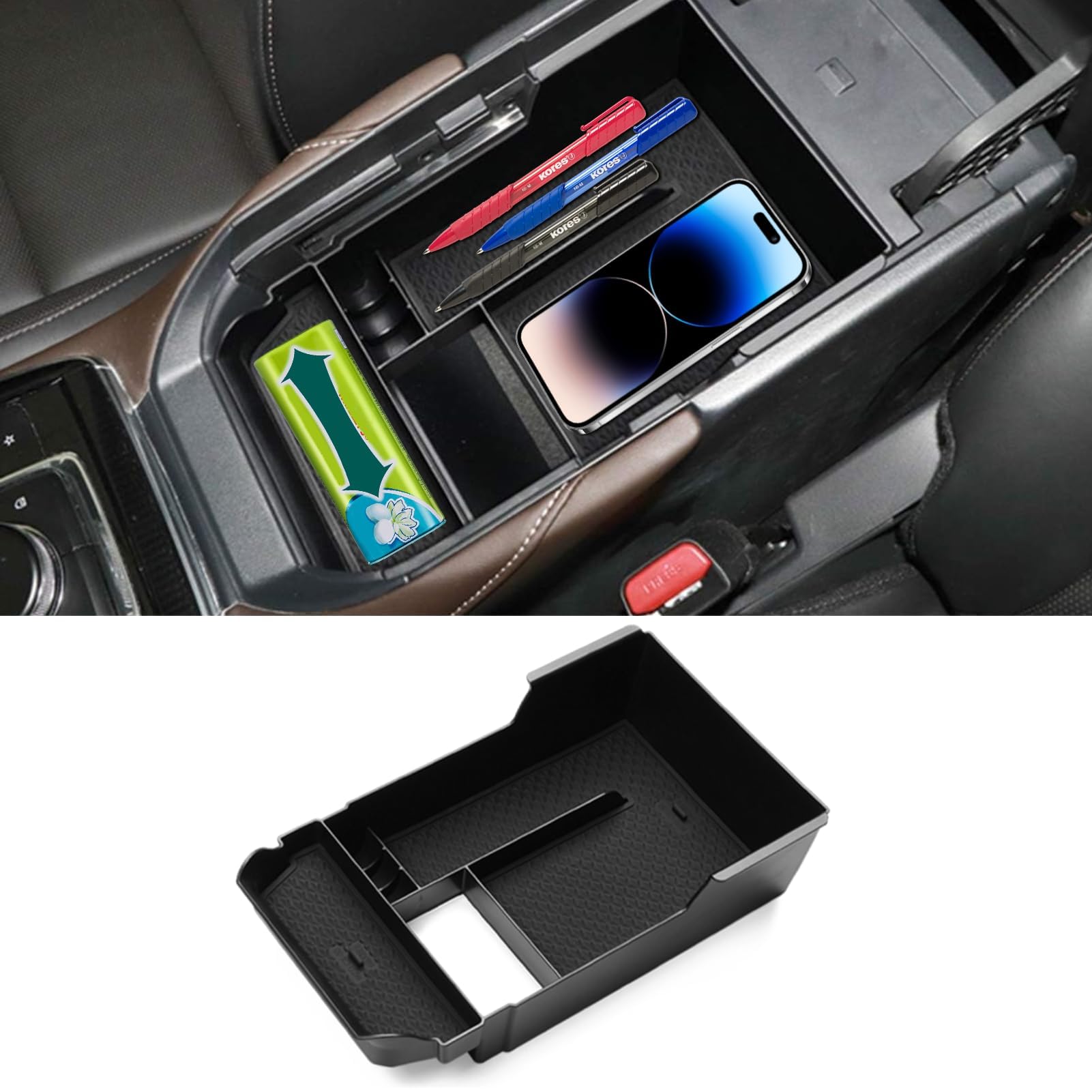 TTCR-II Mazda CX-30 center console organizer tray keeps essentials tidy on the go.