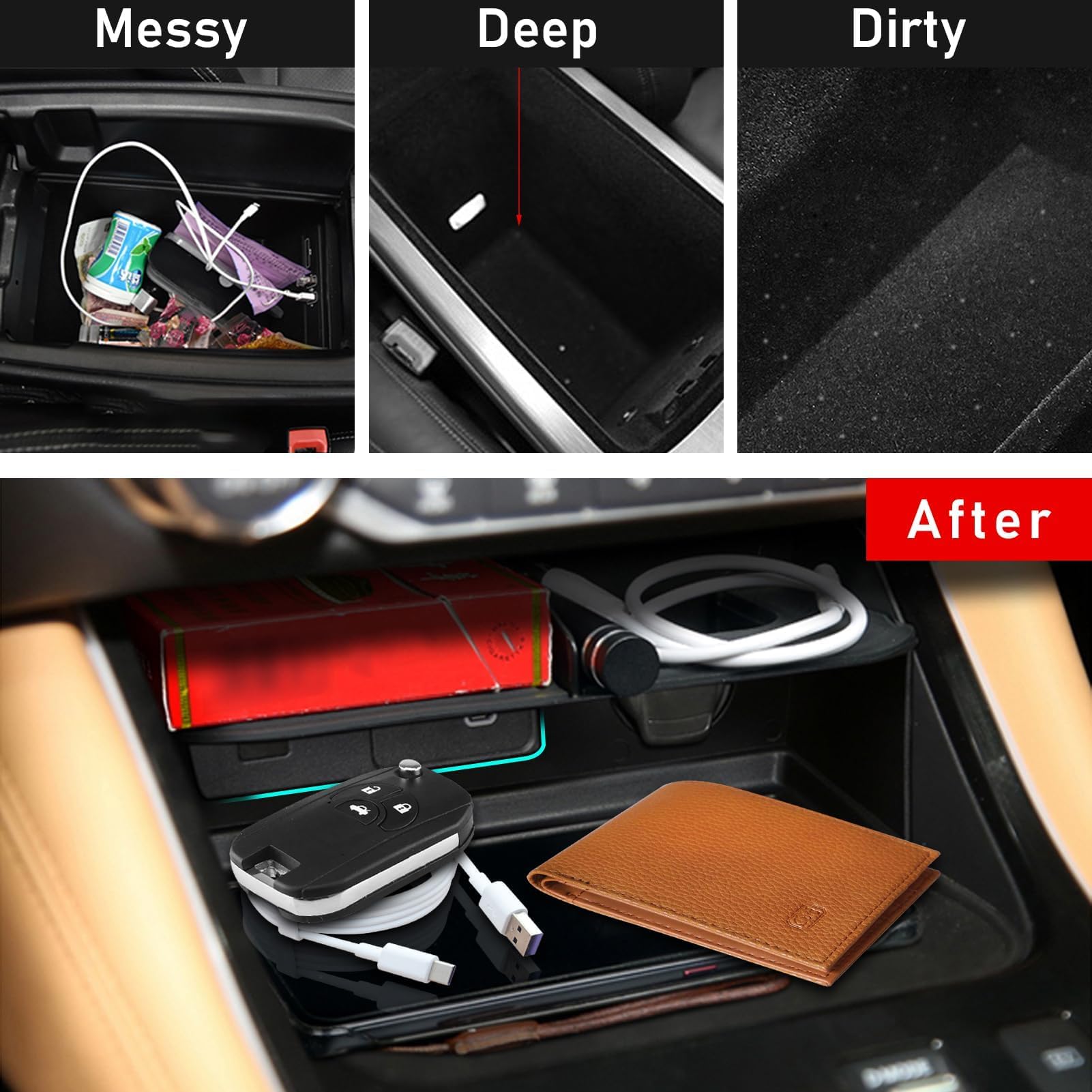 TTCR-II Sentra console insert side view highlights organized compartments