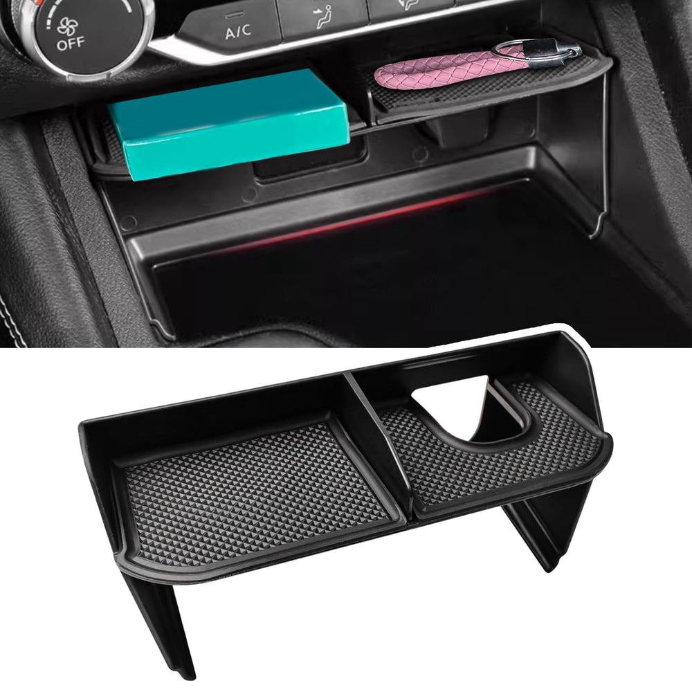 TTCR-II Sentra center console organizer top view showing expanded storage