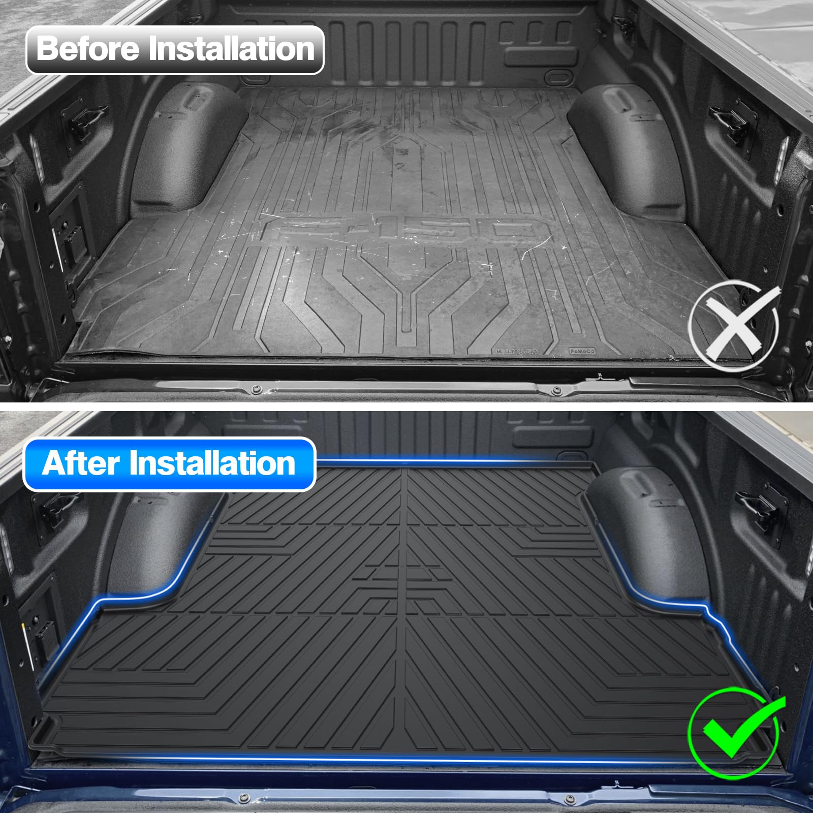 T TGBROS all-weather trunk liner offers a non-slip surface.