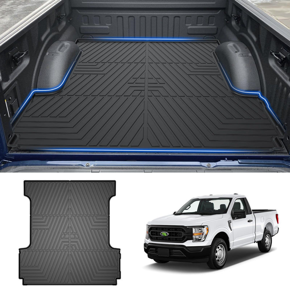 T TGBROS truck bed mat for F-150 with precise fit protecting cargo.