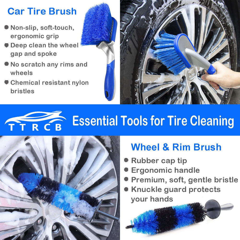 TTRCB 17inch wheel rim brush reaches tight spots for spotless wheels