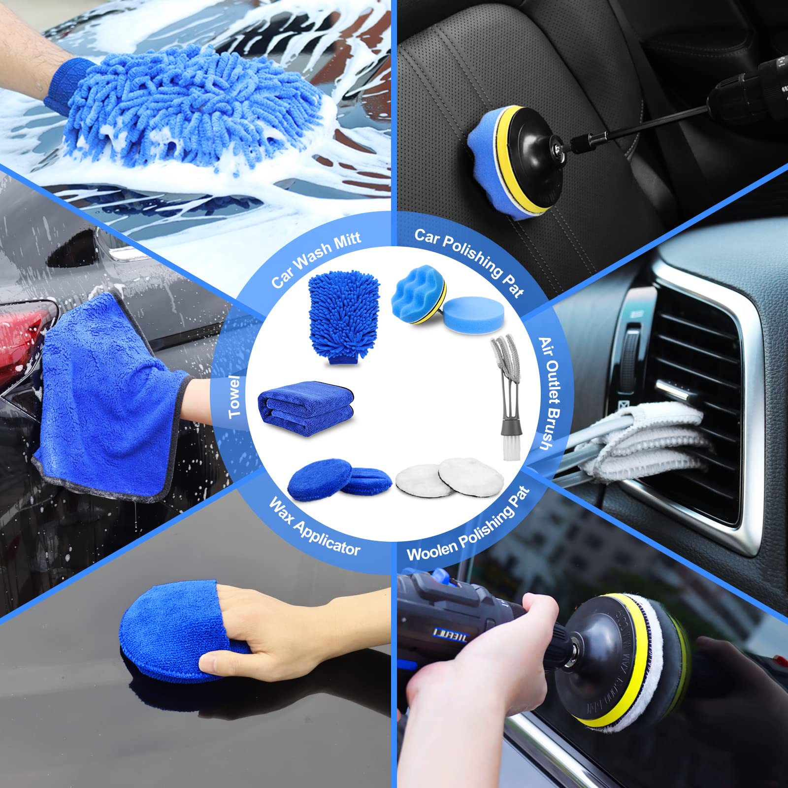 TTRCB car wash towels and backer pad for versatile cleaning tasks