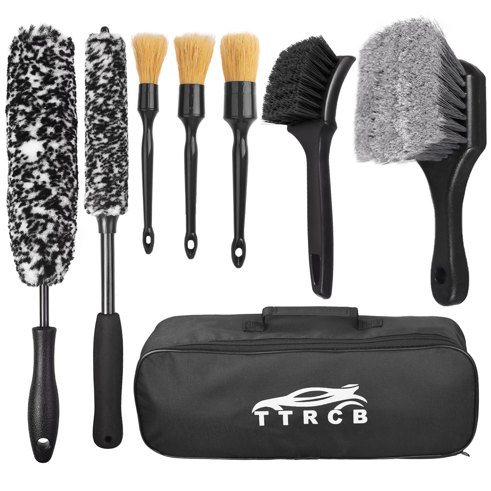 TTRCB 8-piece wheel brush set for thorough rim cleaning