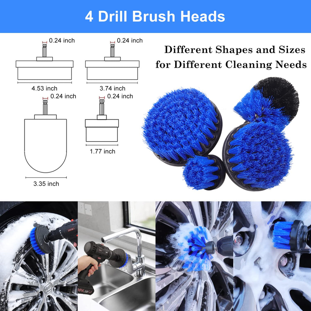TTRCB drill brush attachments for exterior and interior cleaning tasks.