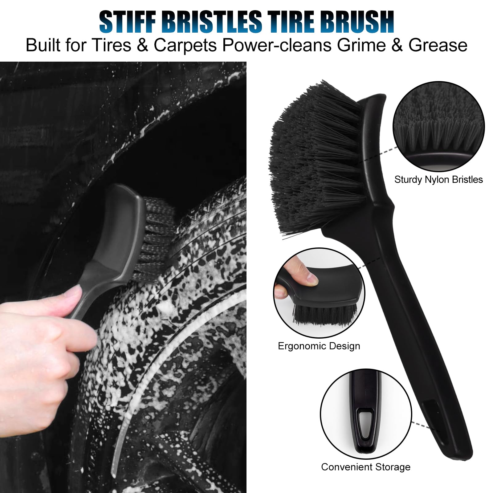 TTRCB tire cleaning brush tackles browning and dirt on tires