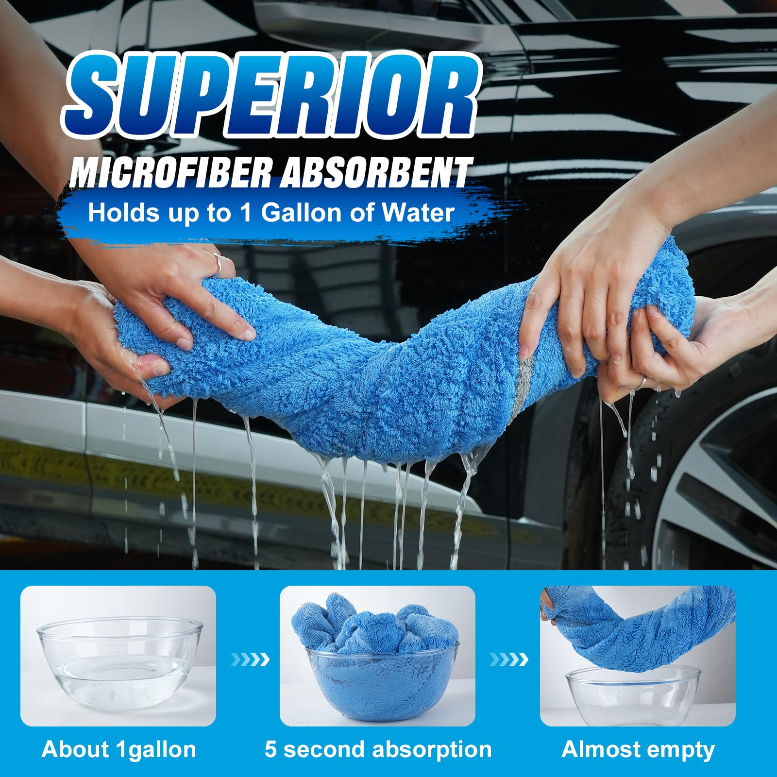TTRCB 1400 GSM microfiber delivers high absorbency for efficient drying.