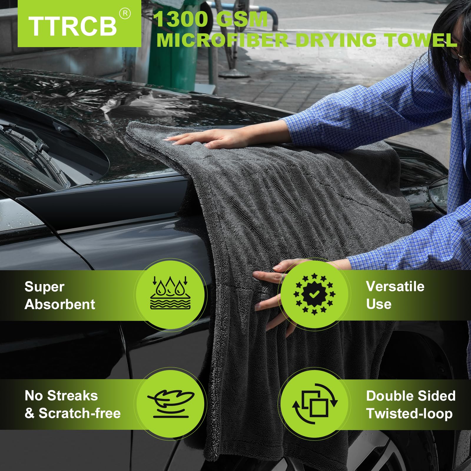 TTRCB window cleaning cloth 16x16 for clear glass with minimal lint.