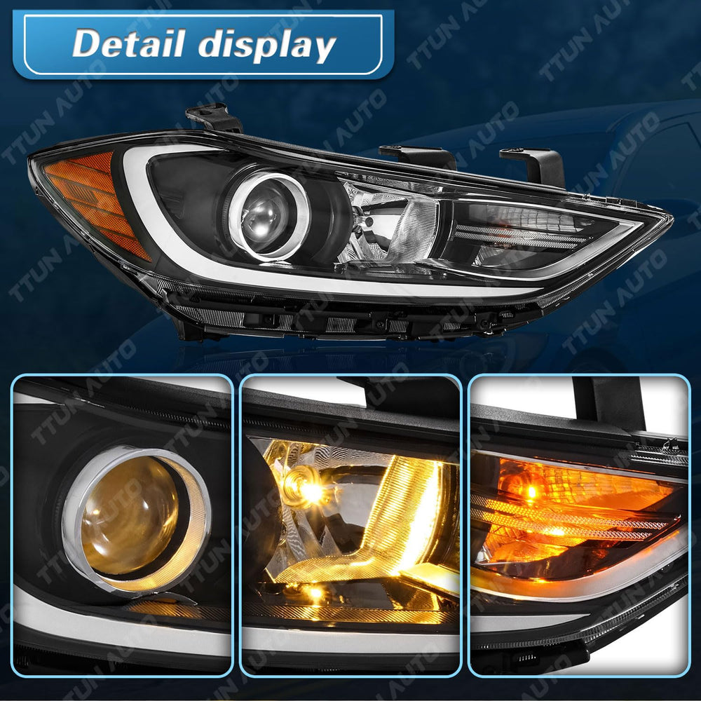TTUN AUTO Elantra headlight assembly seals keep moisture out for lasting clarity