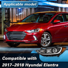 TTUN AUTO Elantra headlight projector lens close-up emphasizes durable ABS housing