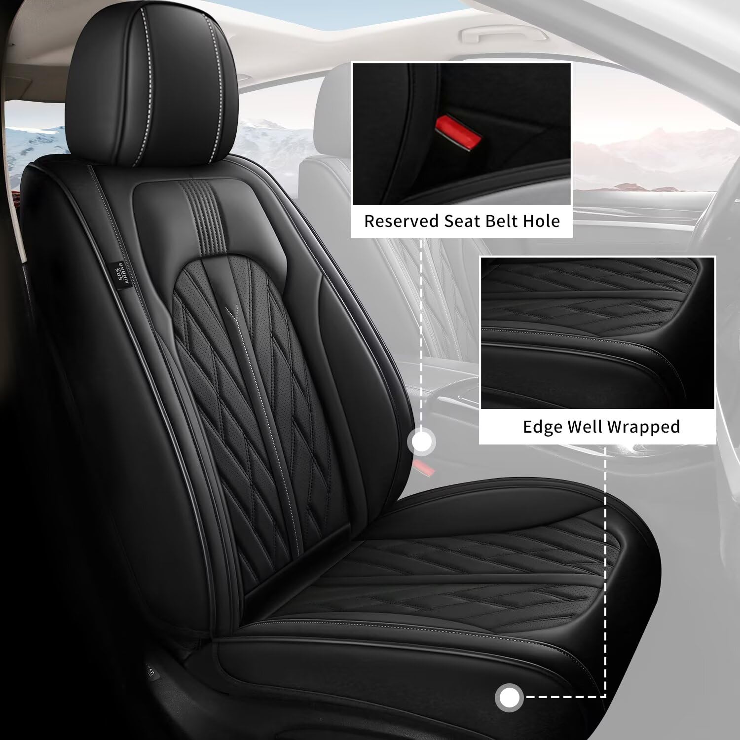TTX LIGHTING 3D upgraded design headrest cover adapts for comfort and safety.