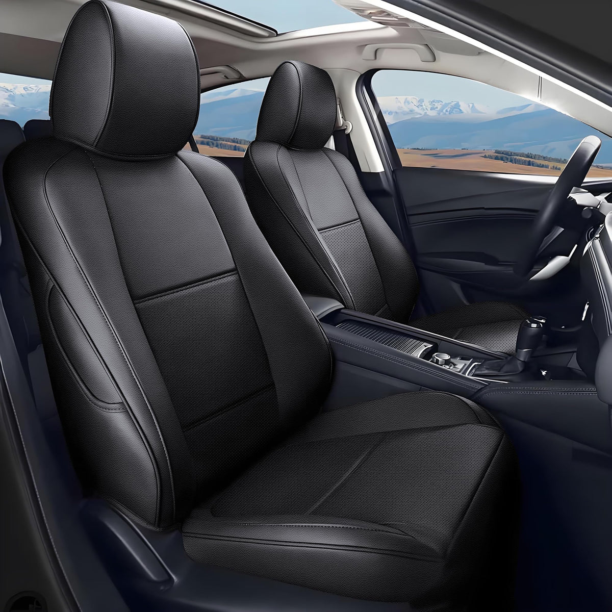 TTX LIGHTING CX-30 front seat cover close-up showing premium leatherette texture