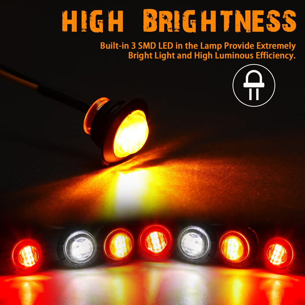 Tuanse 3-4inch marker lights with 23 cm wire for quick installation.