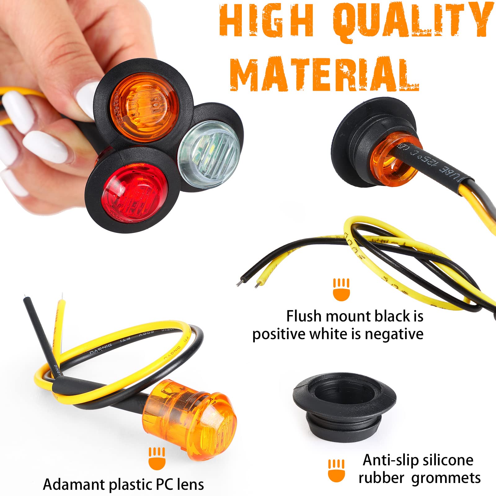 Tuanse white marker light provides front and rear signaling for safer maneuvers.