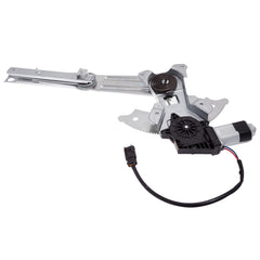 Driver-side window regulator assembly close-up showing robust build.