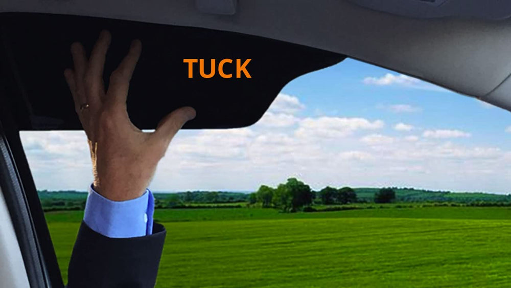 Close-up of TuckVisor semi-rigid material blocking heat and glare.